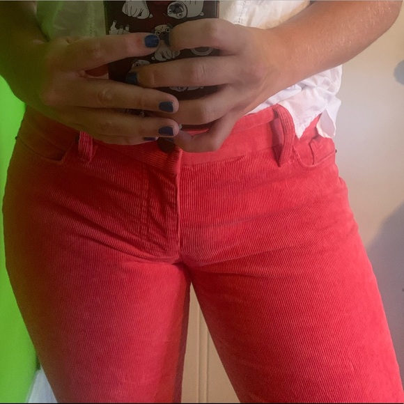 Coral Bootcut Corduroy Pants - Picture 1 of 5